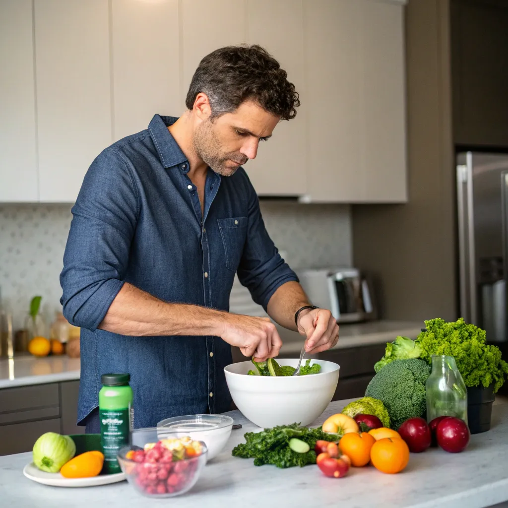 Michael Davis experimenting with healthy ingredients